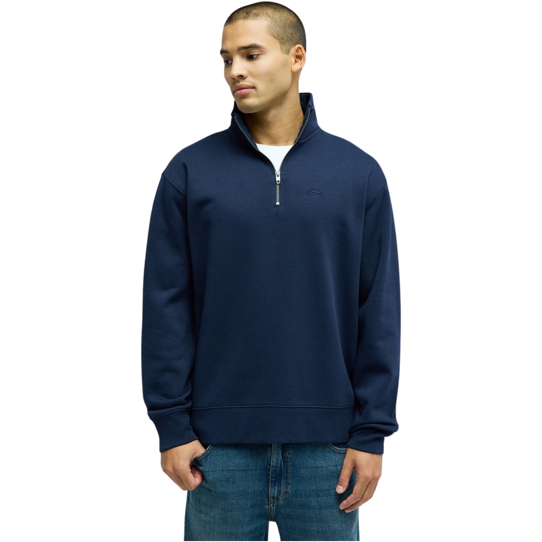 2026 Quiksilver Mens Salt Water Quarter Zip EQYFT05241 - Dark Navy